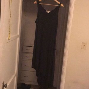 Michael Kors asymmetrical black maxi dress.